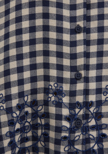  Mavi Lacivert Ekose Gömlek Loose Fit / Bol Rahat Kesim 1211298-83154