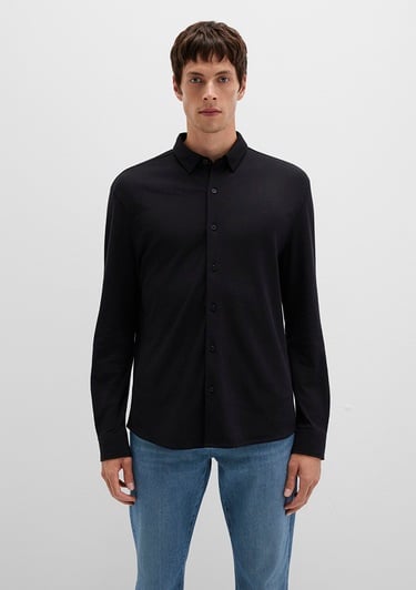  Mavi Siyah Gömlek Slim Fit / Dar Kesim 0211758-900