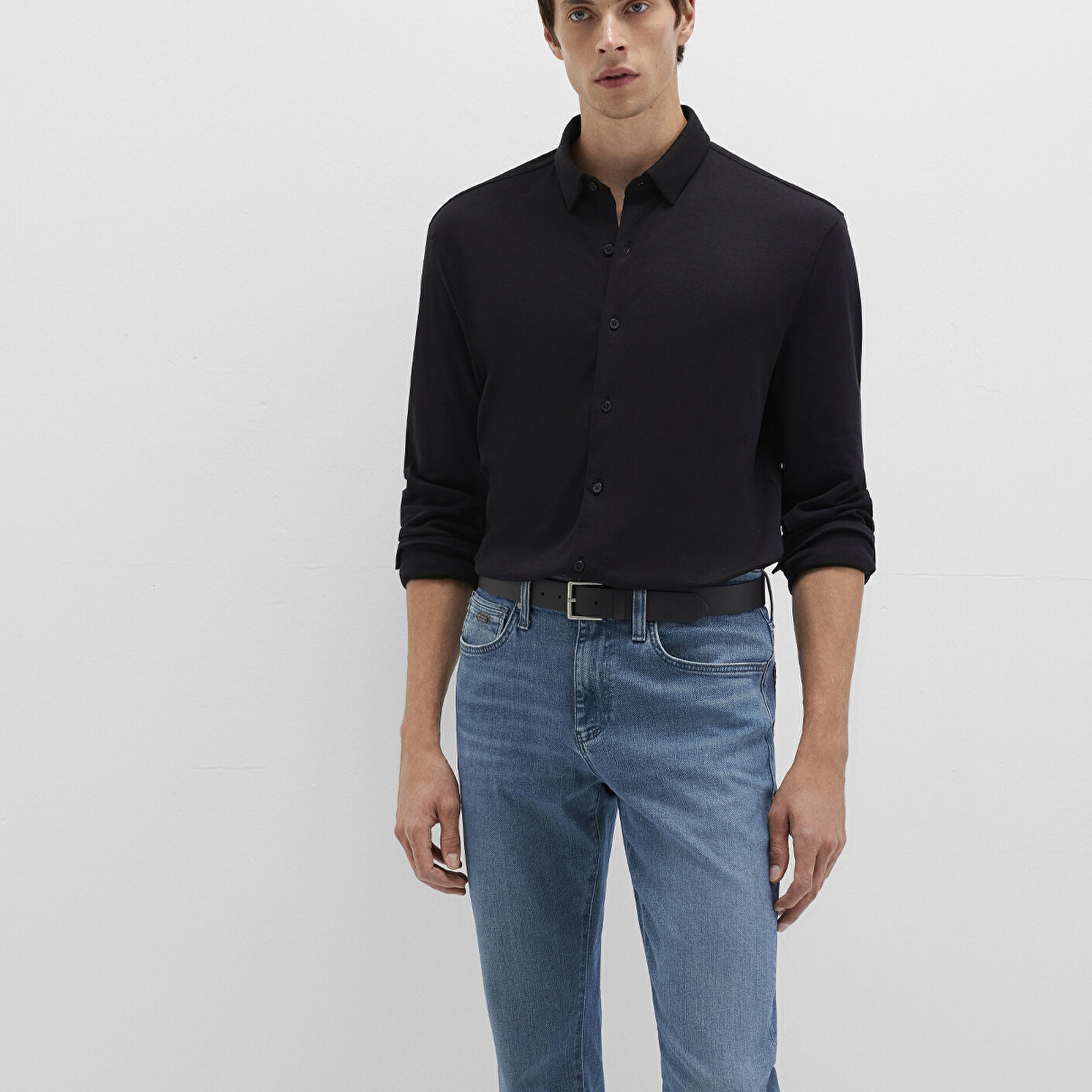 Mavi Siyah Gömlek Slim Fit / Dar Kesim 0211758-900