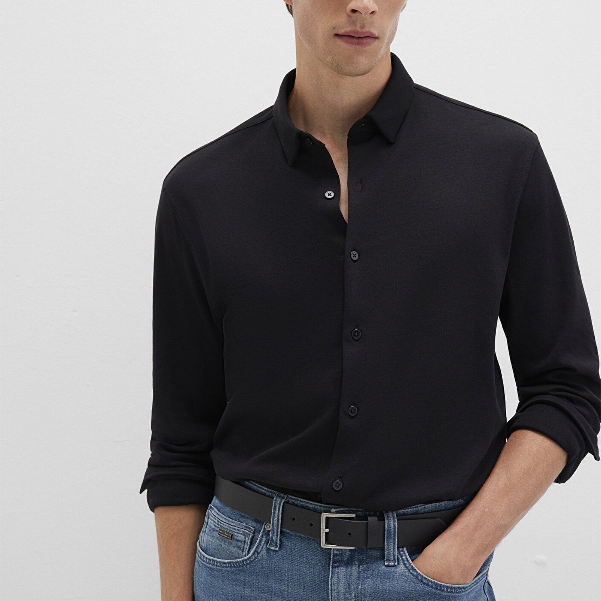 Mavi Siyah Gömlek Slim Fit / Dar Kesim 0211758-900