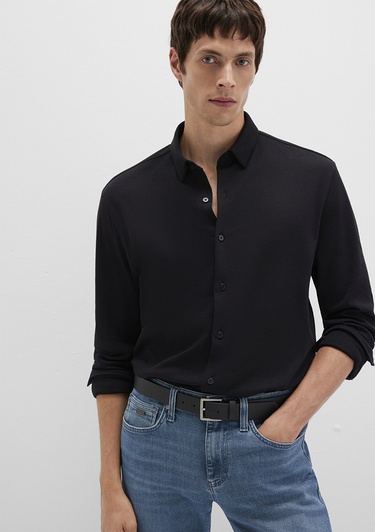  Mavi Siyah Gömlek Slim Fit / Dar Kesim 0211758-900