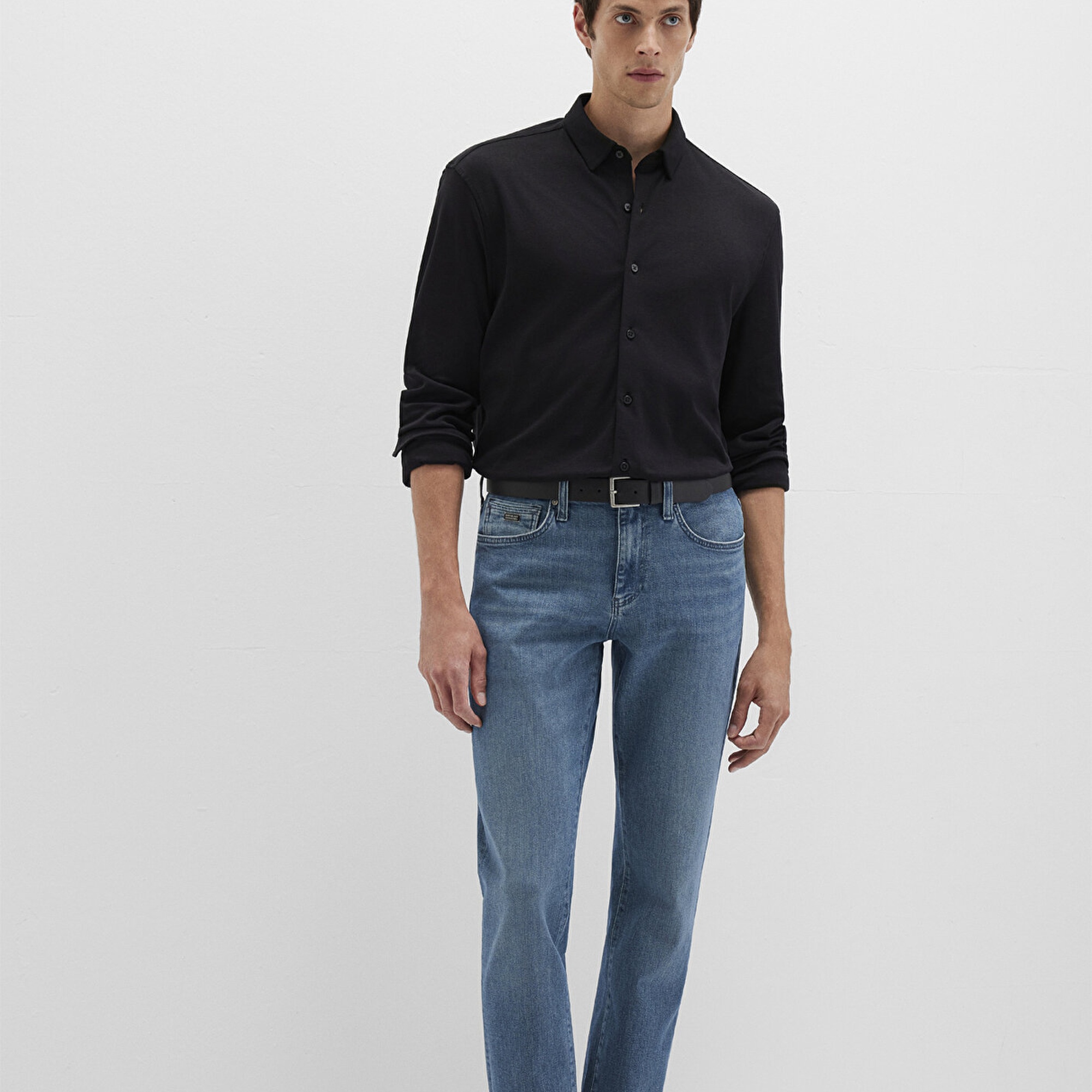 Mavi Siyah Gömlek Slim Fit / Dar Kesim 0211758-900