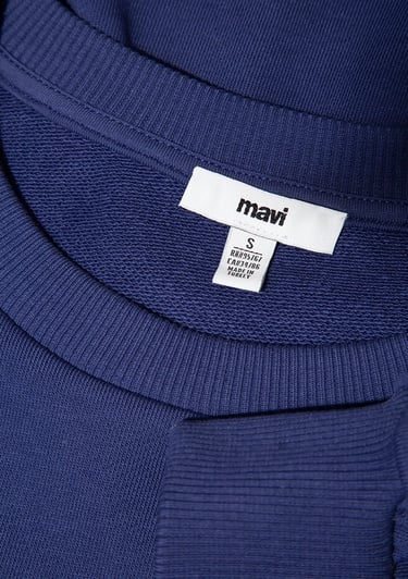  Mavi Mavi Logo Baskılı Lacivert Sweatshirt 1S10372-70498