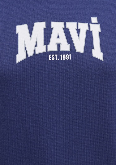  Mavi Mavi Logo Baskılı Lacivert Sweatshirt 1S10372-70498
