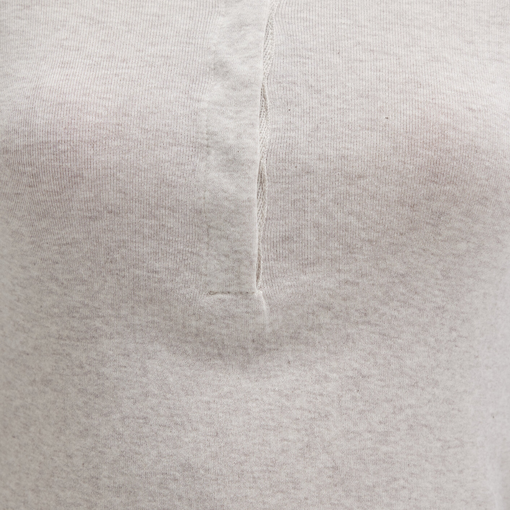 Mavi Düğme Detaylı Uzun Kollu Bej Crop Basic Tişört Crop / Kısa Kesim 1613403-80084