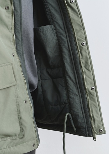  Mavi Kapüşonlu Yeşil Mont 0110620-80692