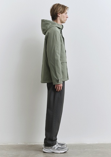  Mavi Kapüşonlu Yeşil Mont 0110620-80692