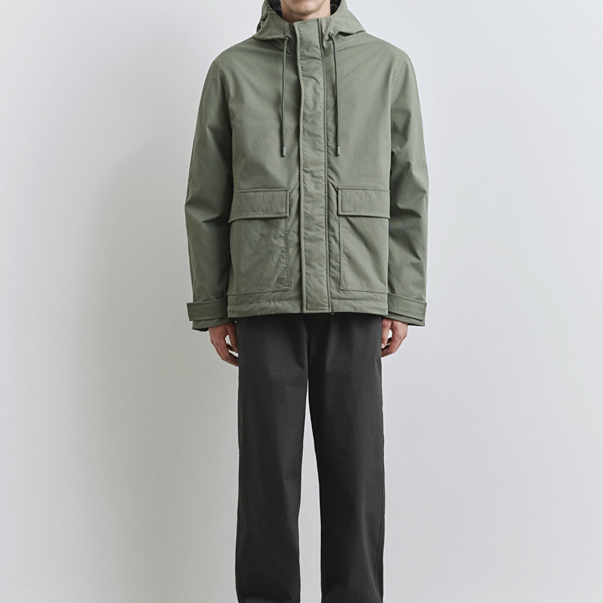 Mavi Kapüşonlu Yeşil Mont 0110620-80692