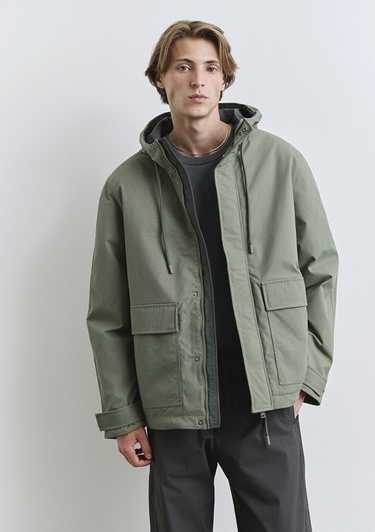  Mavi Kapüşonlu Yeşil Mont 0110620-80692