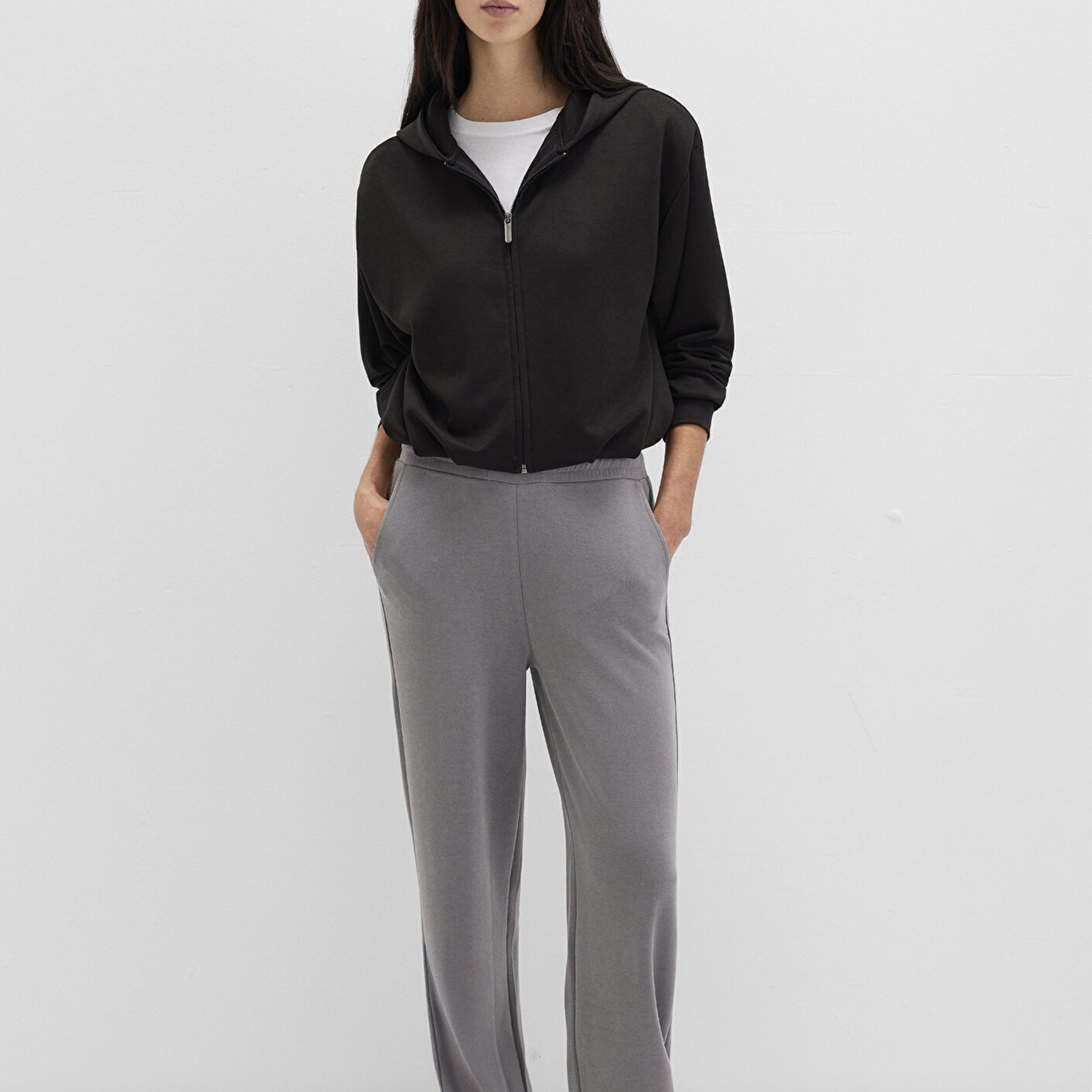 Mavi Fermuarlı Tencel TM Siyah Sweatshirt 1S10489-900