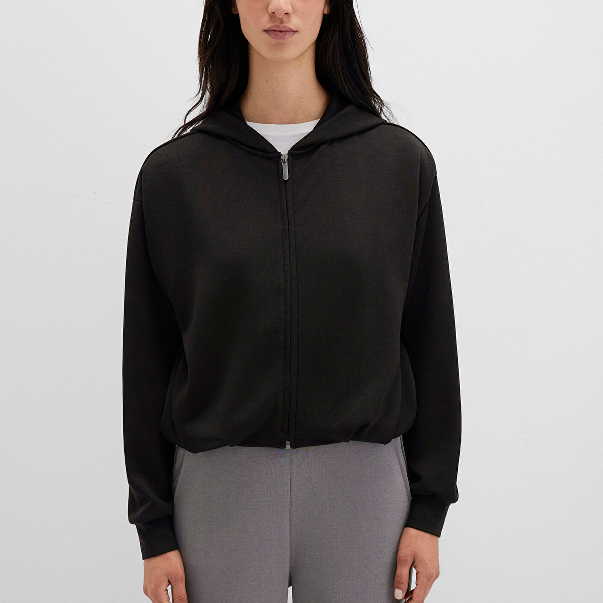 Mavi Fermuarlı Tencel TM Siyah Sweatshirt 1S10489-900