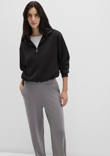  Mavi Fermuarlı Tencel TM Siyah Sweatshirt 1S10489-900