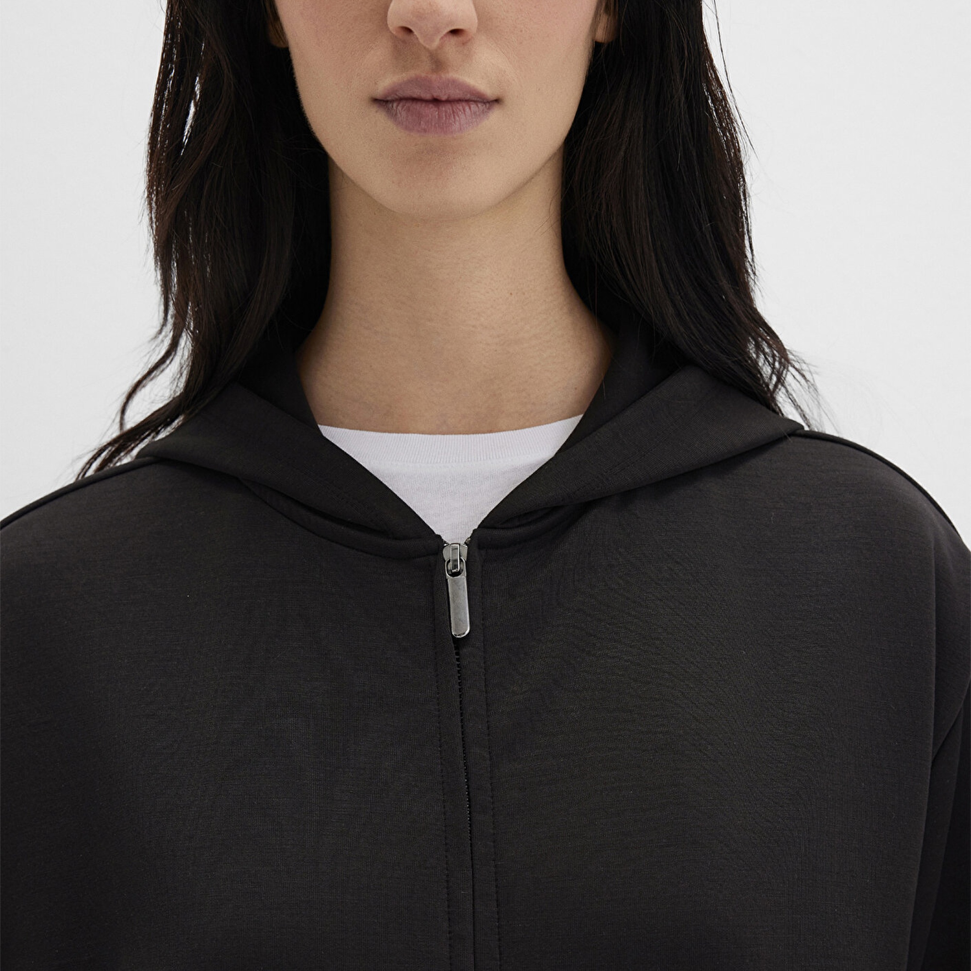 Mavi Fermuarlı Tencel TM Siyah Sweatshirt 1S10489-900