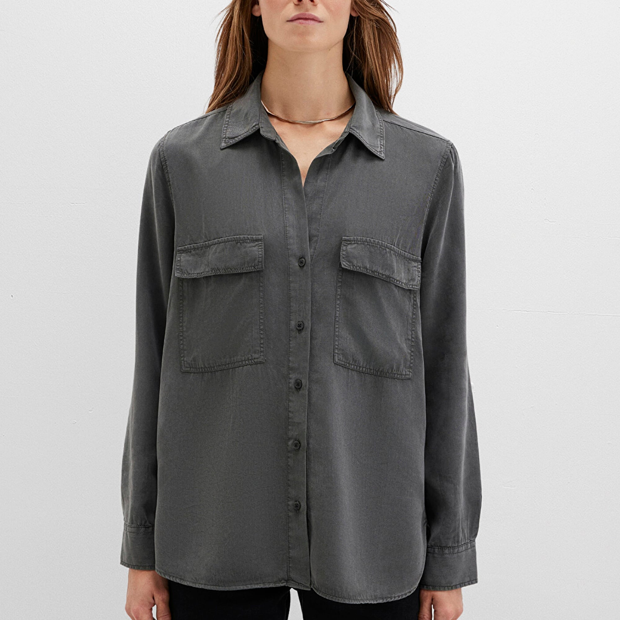 Mavi Lux Touch Antrasit Modal Gömlek Regular Fit / Normal Kesim 1210951-70088