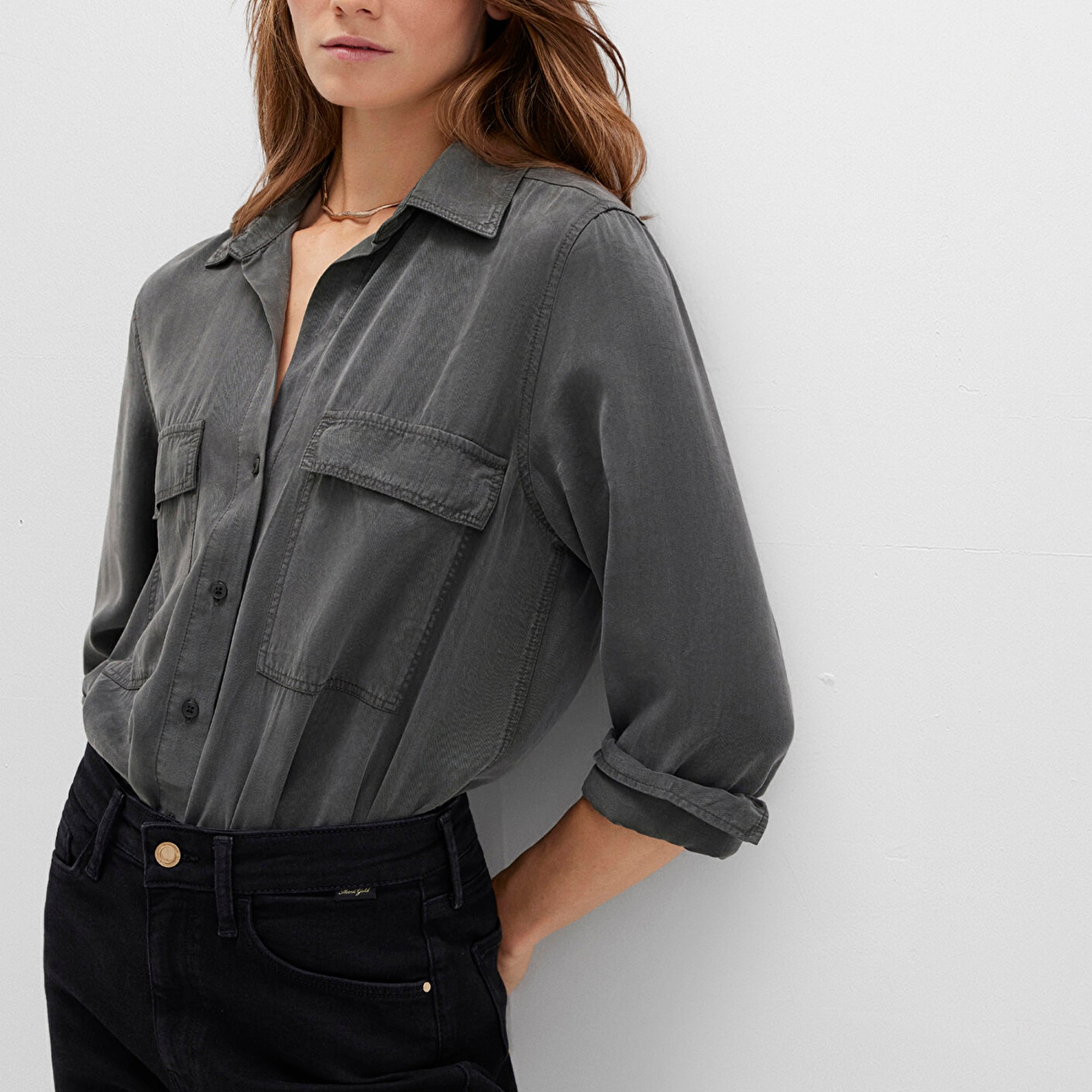 Mavi Lux Touch Antrasit Modal Gömlek Regular Fit / Normal Kesim 1210951-70088