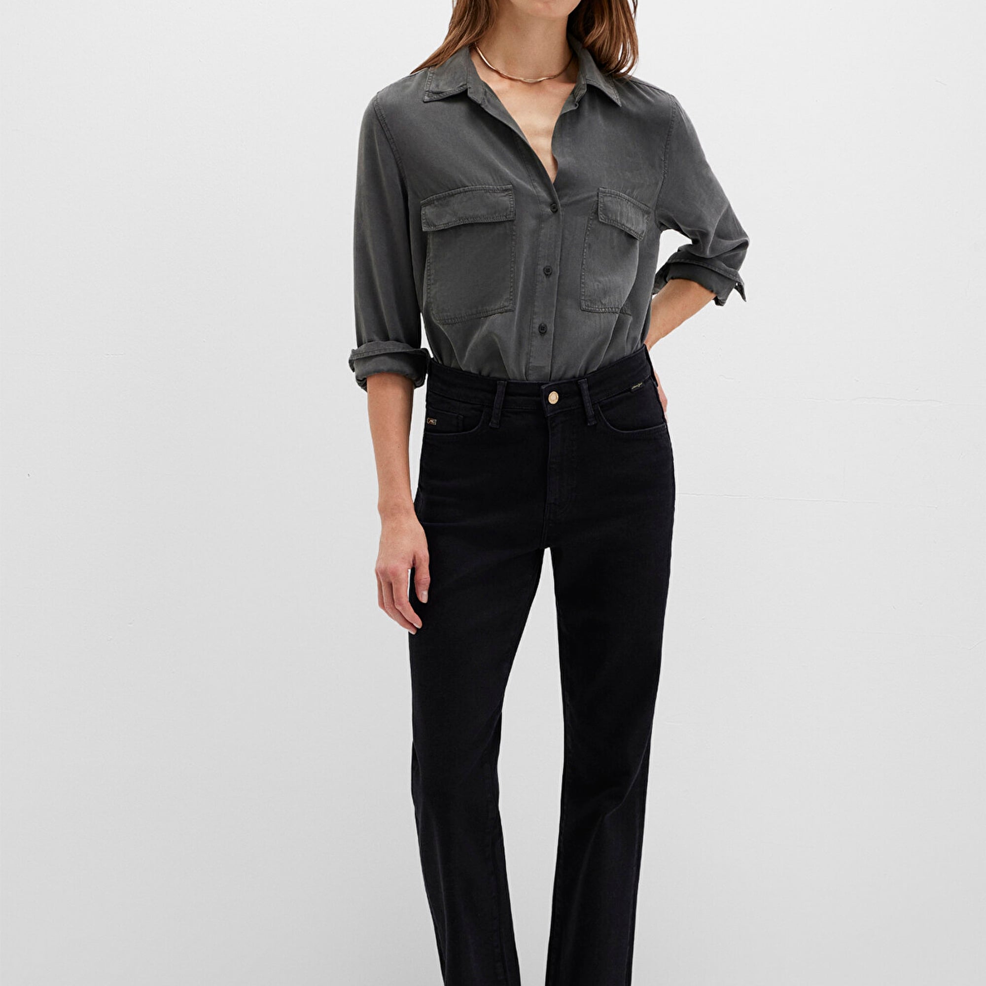 Mavi Lux Touch Antrasit Modal Gömlek Regular Fit / Normal Kesim 1210951-70088