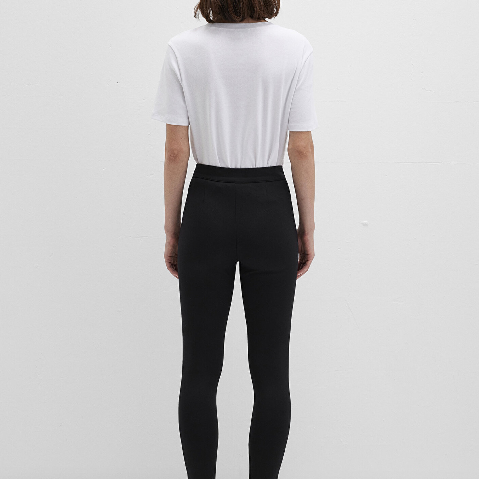 Mavi Düğmeli Siyah Tayt 1011096-900