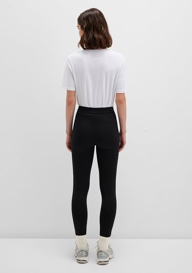  Mavi Düğmeli Siyah Tayt 1011096-900