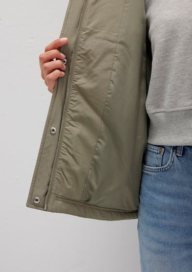  Mavi Kapüşonlu Haki Ceket Oversize / Geniş Kesim 1110348-71818