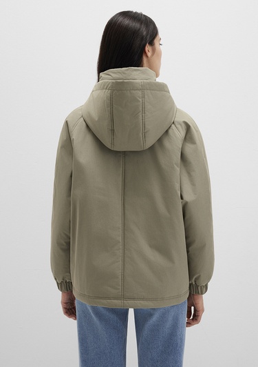  Mavi Kapüşonlu Haki Ceket Oversize / Geniş Kesim 1110348-71818