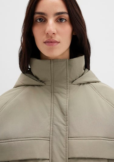  Mavi Kapüşonlu Haki Ceket Oversize / Geniş Kesim 1110348-71818