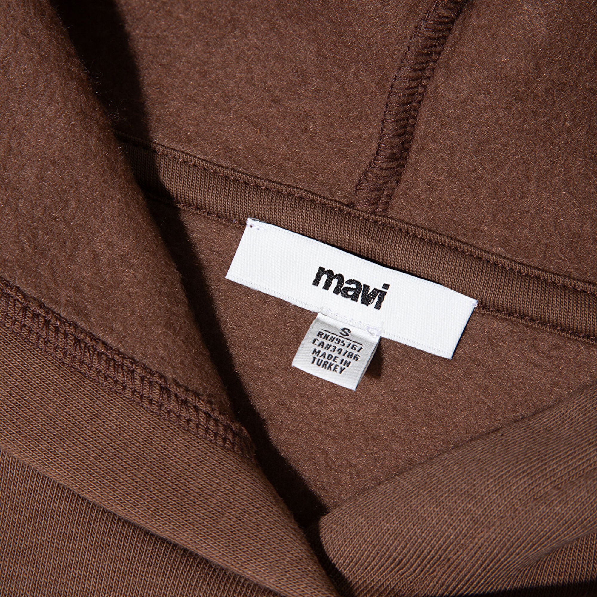 Mavi Kapüşonlu Kahverengi Basic Sweatshirt 167299-81959