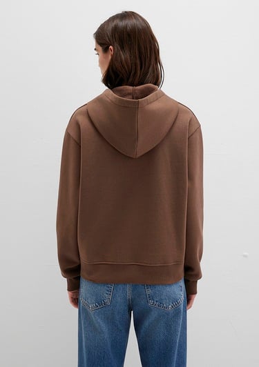  Mavi Kapüşonlu Kahverengi Basic Sweatshirt 167299-81959