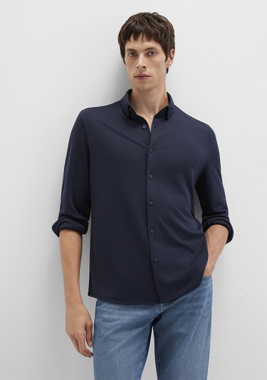  Mavi Lacivert Gömlek Slim Fit / Dar Kesim 0211908-70488