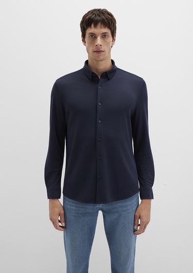  Mavi Lacivert Gömlek Slim Fit / Dar Kesim 0211908-70488