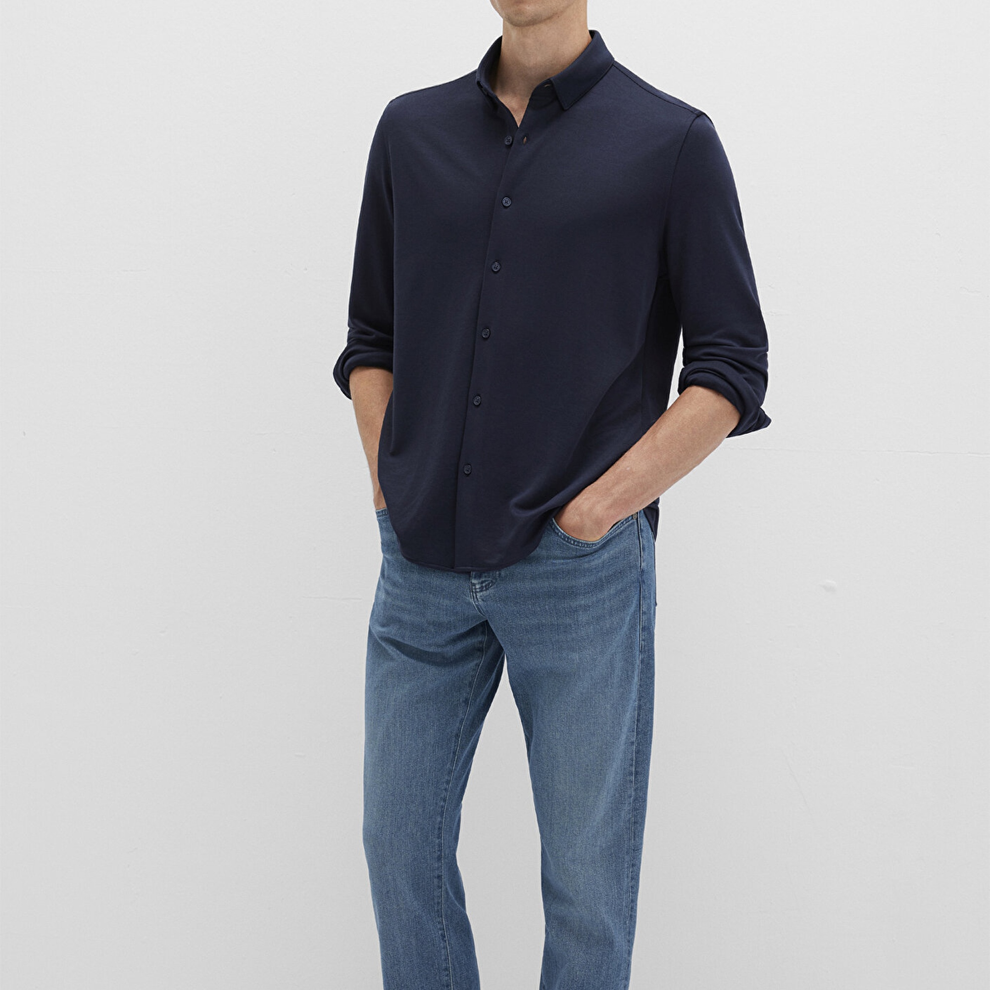 Mavi Lacivert Gömlek Slim Fit / Dar Kesim 0211908-70488