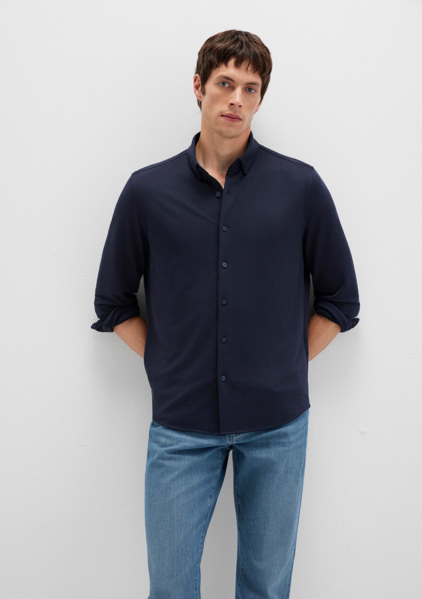  Mavi Lacivert Gömlek Slim Fit / Dar Kesim 0211908-70488