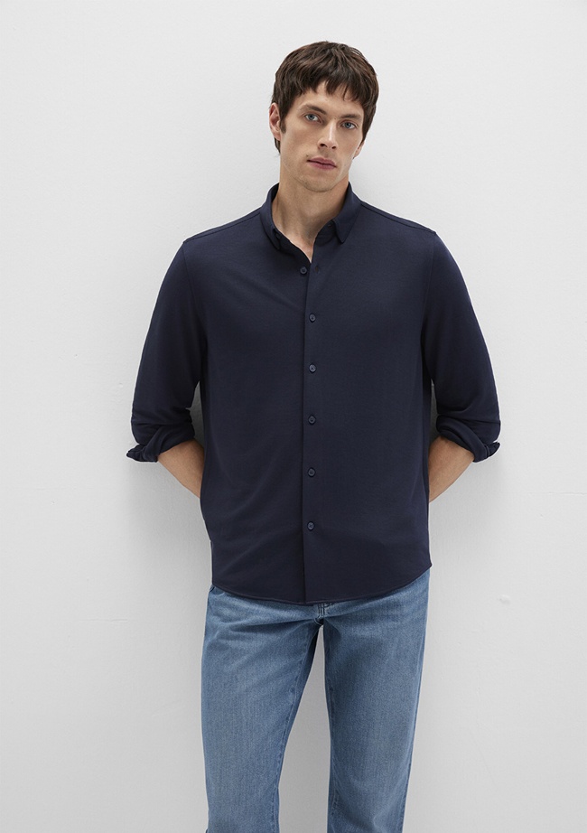  Mavi Lacivert Gömlek Slim Fit / Dar Kesim 0211908-70488