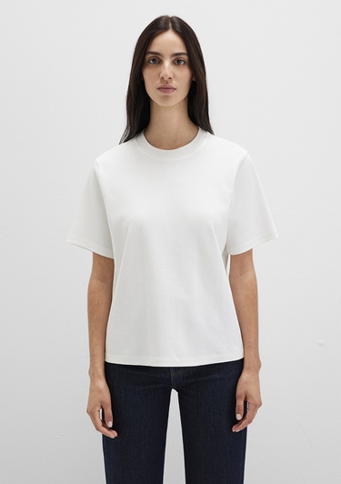  Mavi Ekru Basic Tişört Loose Fit / Bol Rahat Kesim 1613820-70057