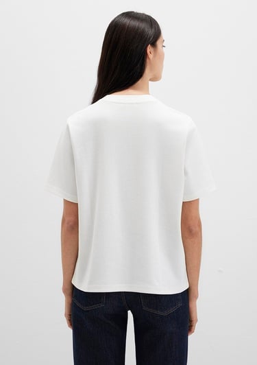  Mavi Ekru Basic Tişört Loose Fit / Bol Rahat Kesim 1613820-70057