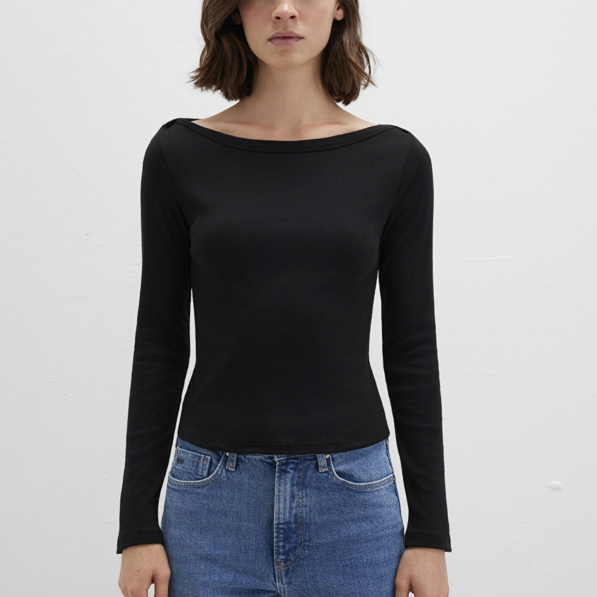 Mavi Uzun Kollu Siyah Basic Tişört Slim Fit / Dar Kesim 1613622-900