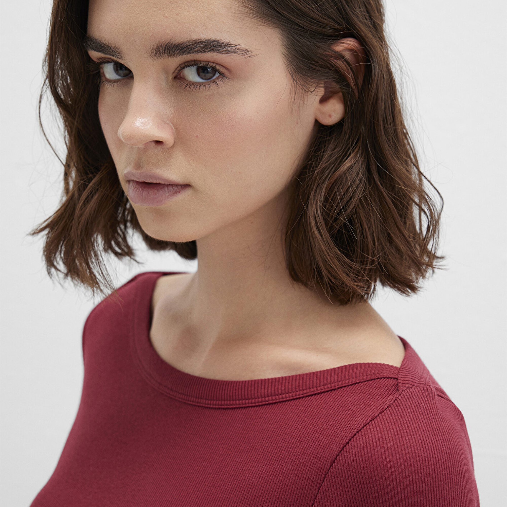 Mavi Uzun Kollu Kırmızı Basic Tişört Slim Fit / Dar Kesim 1613622-70430