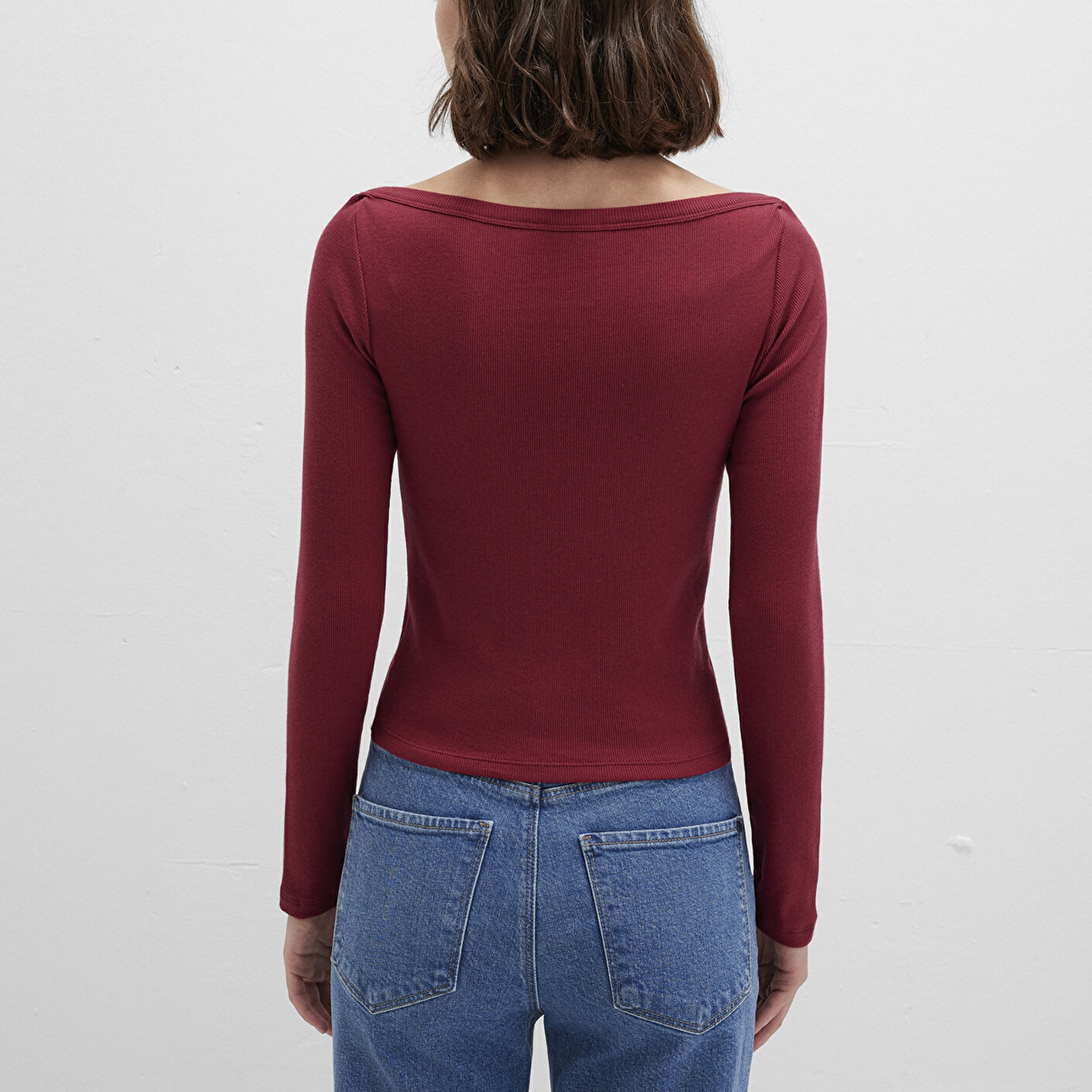 Mavi Uzun Kollu Kırmızı Basic Tişört Slim Fit / Dar Kesim 1613622-70430