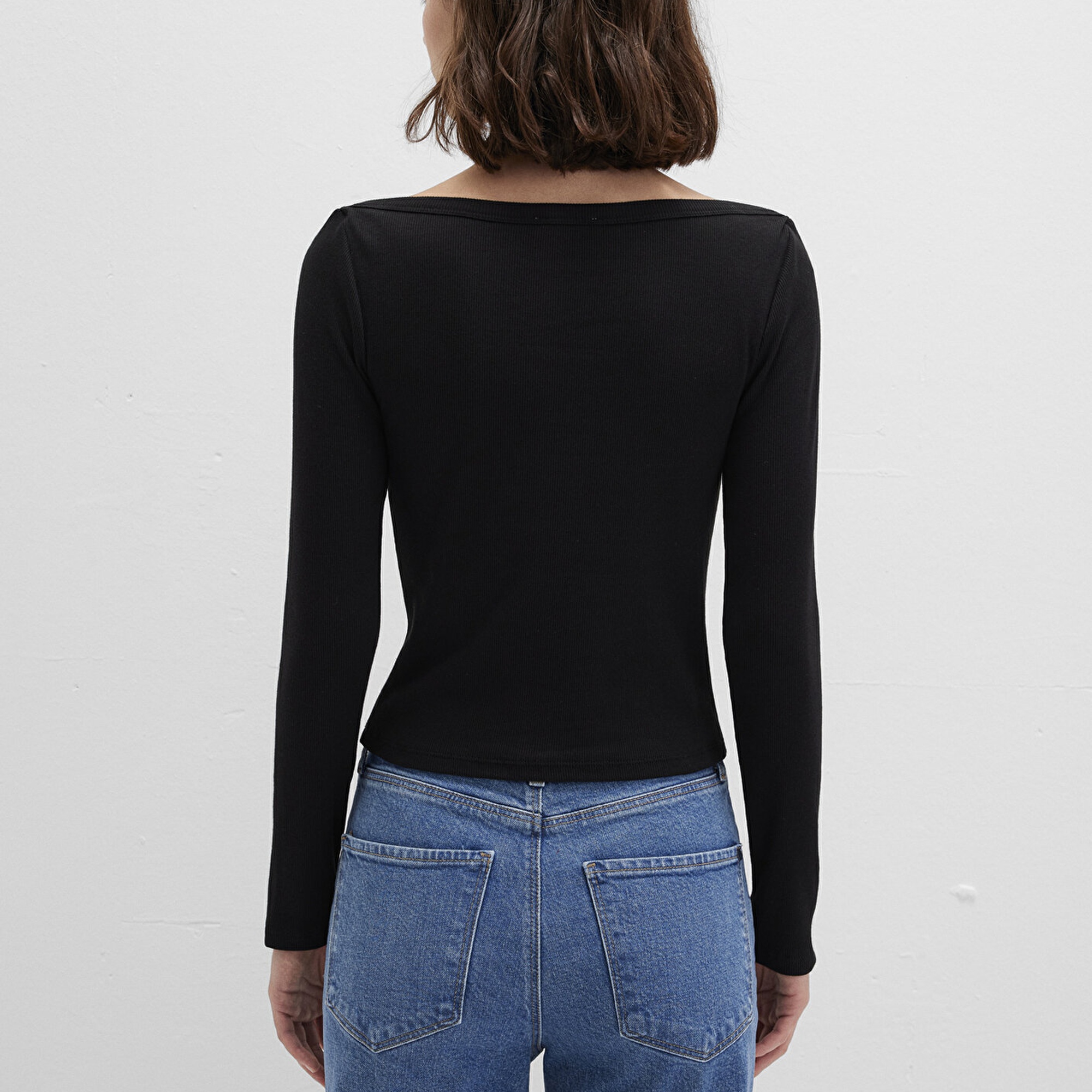 Mavi Uzun Kollu Siyah Basic Tişört Slim Fit / Dar Kesim 1613622-900