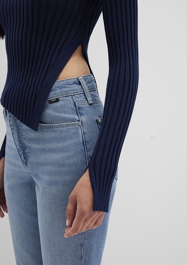  Mavi Lacivert Kazak Fitted / Vücuda Oturan Kesim 1710789-70497