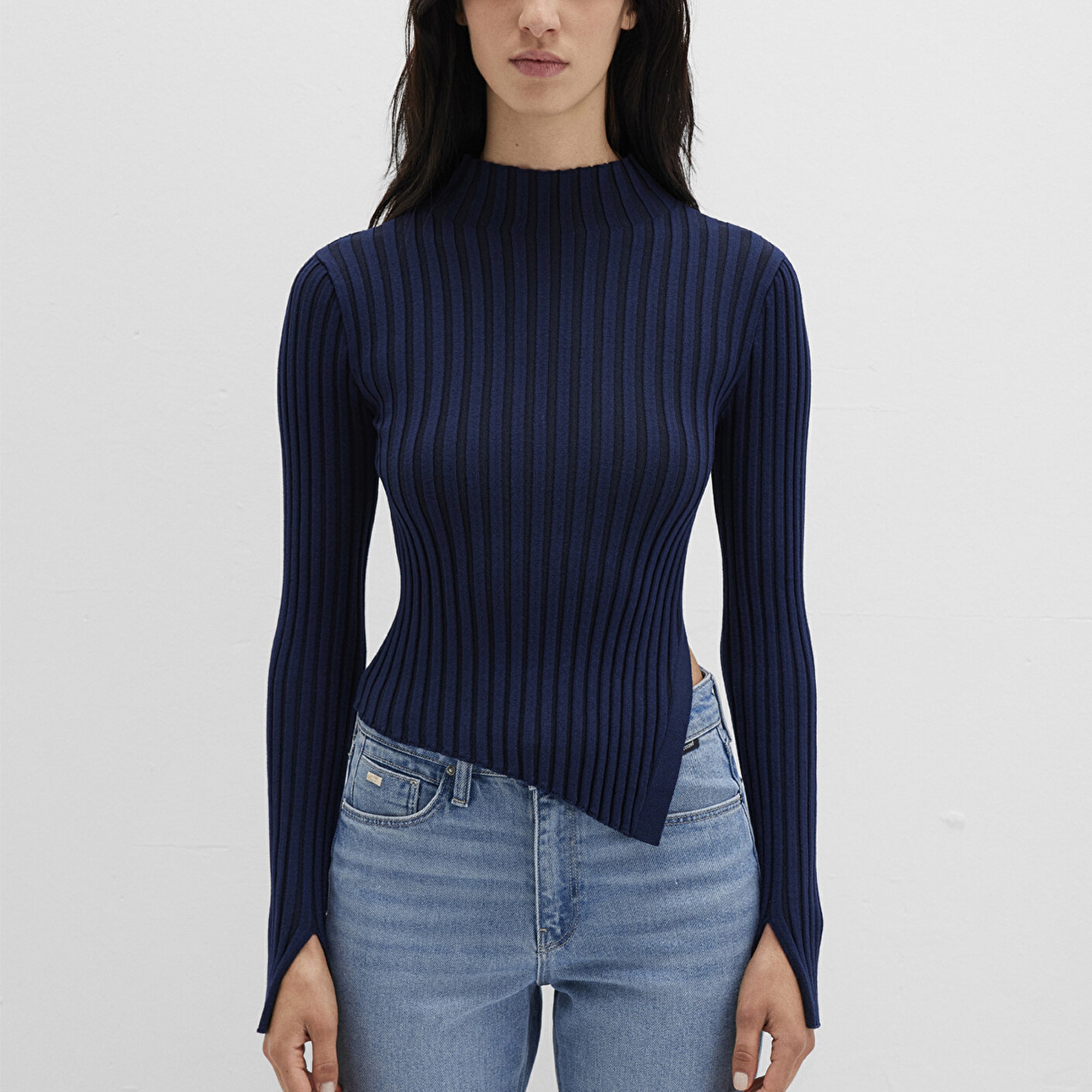 Mavi Lacivert Kazak Fitted / Vücuda Oturan Kesim 1710789-70497