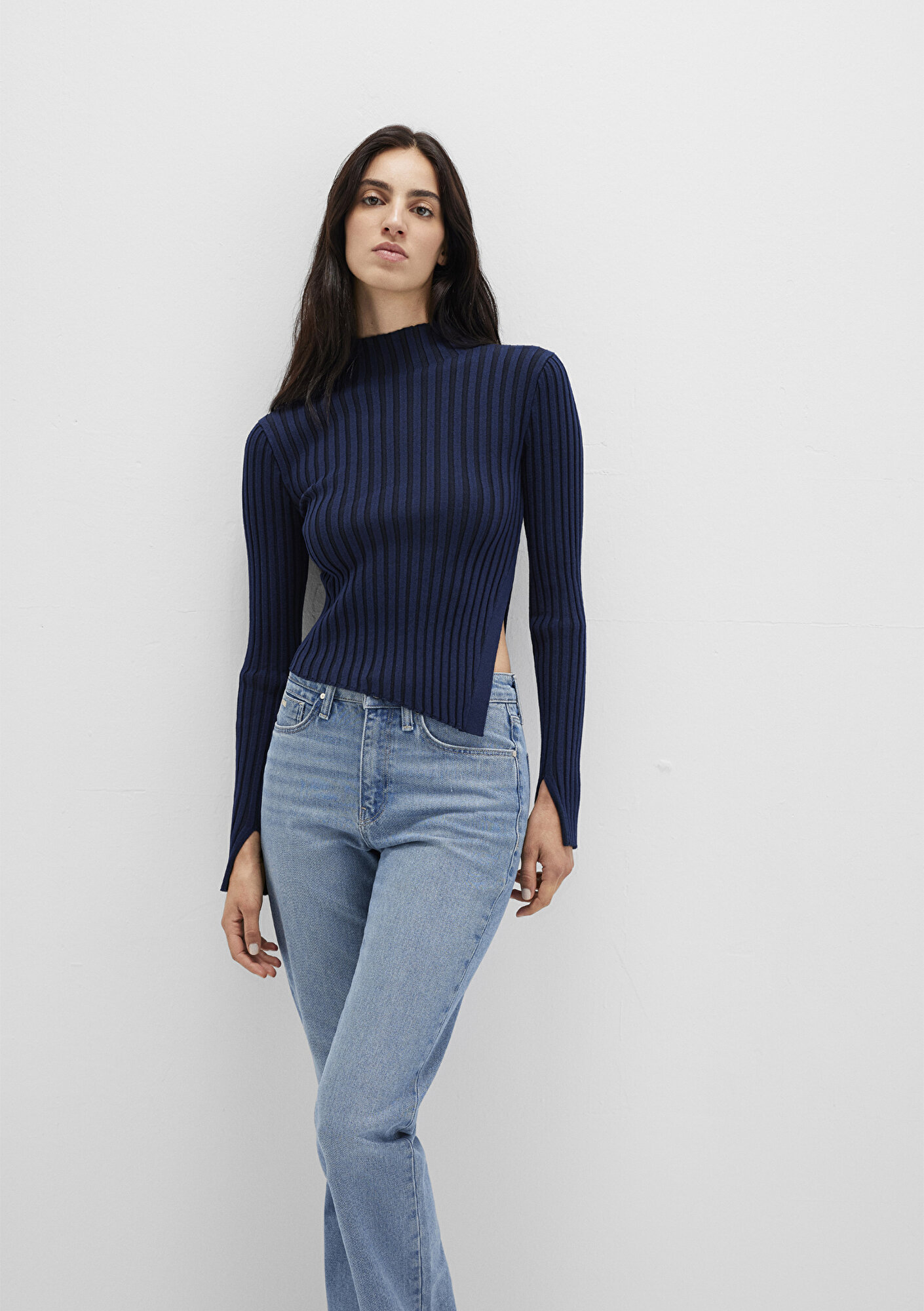  Mavi Lacivert Kazak Fitted / Vücuda Oturan Kesim 1710789-70497