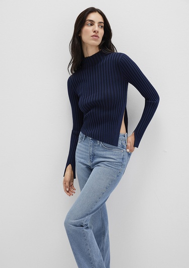  Mavi Lacivert Kazak Fitted / Vücuda Oturan Kesim 1710789-70497