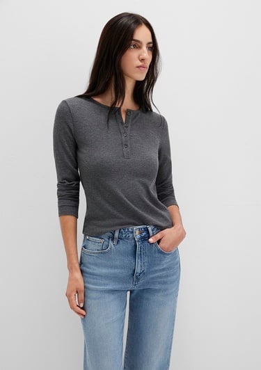  Mavi Gri Basic Tişört Slim Fit / Dar Kesim 1613621-80024