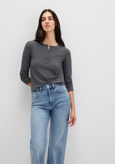  Mavi Gri Basic Tişört Slim Fit / Dar Kesim 1613621-80024