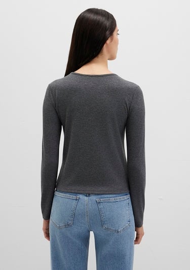  Mavi Gri Basic Tişört Slim Fit / Dar Kesim 1613621-80024