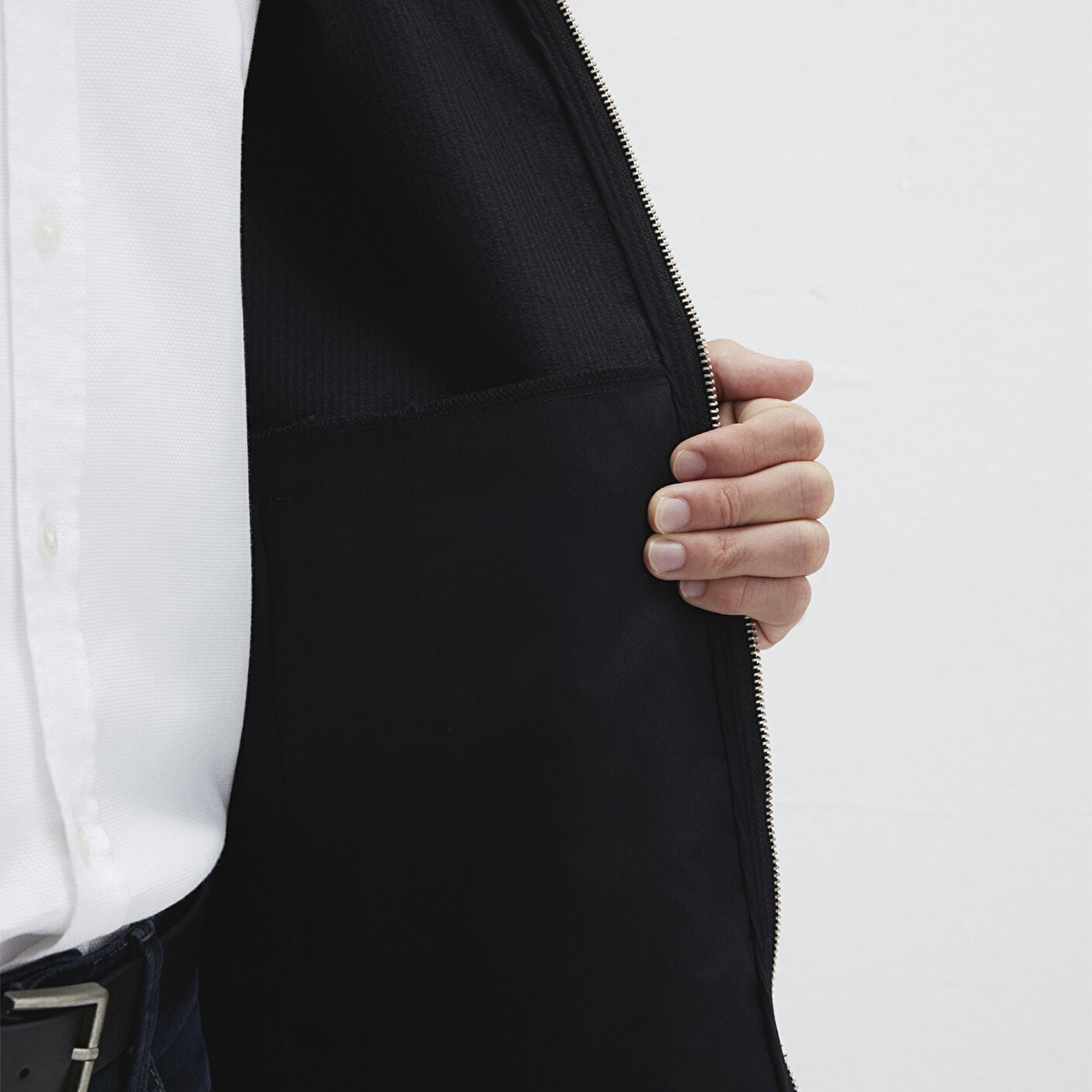 Mavi Siyah Kadife İnce Ceket Loose Fit / Bol Rahat Kesim 0211748-900