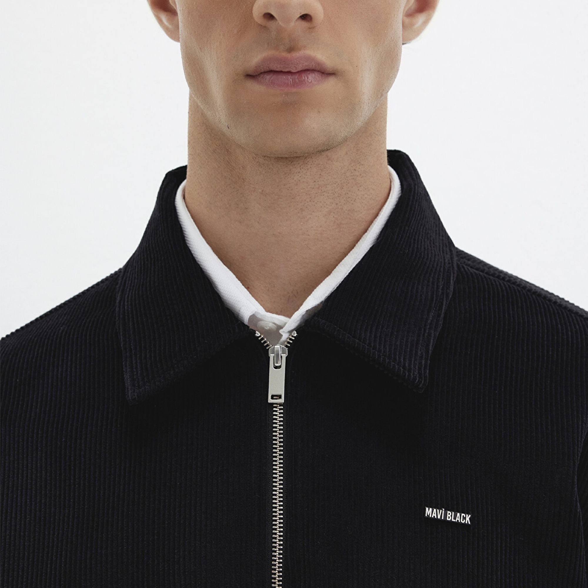 Mavi Siyah Kadife İnce Ceket Loose Fit / Bol Rahat Kesim 0211748-900