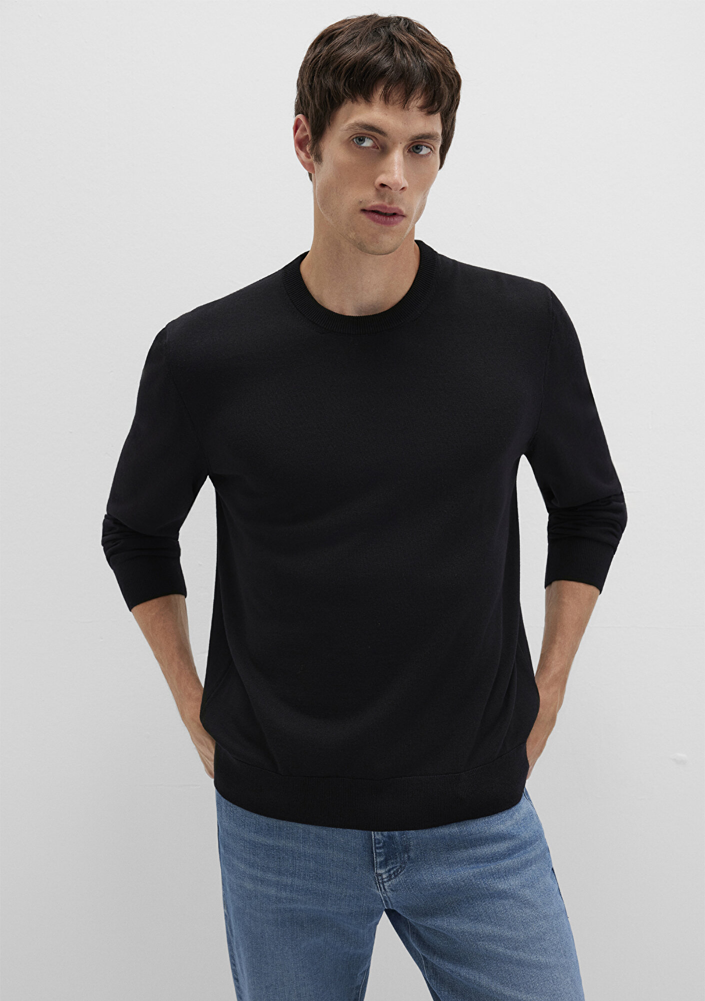  Mavi Siyah Kazak Regular Fit / Normal Kesim 0710384-900