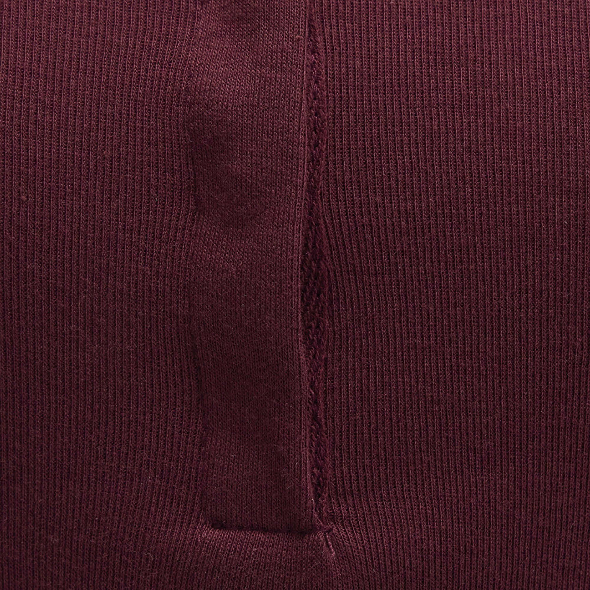 Mavi Düğme Detaylı Uzun Kollu Bordo Crop Basic Tişört Crop / Kısa Kesim 1613403-70426