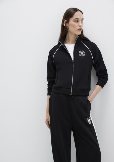  Mavi Biye Detaylı Fermuarlı Siyah Sweatshirt 1S10365-900